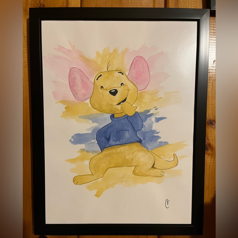 Hand painted watercolor roo